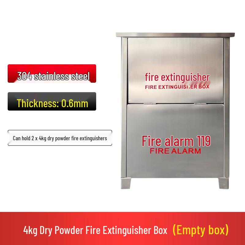 Stainless Steel Fire Extinguisher Box Set: 2-Piece, Fits 4kg/5kg Dry Powder Units