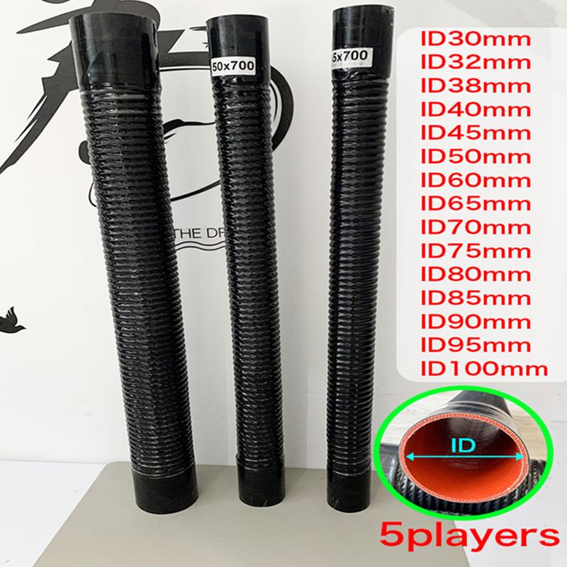 Length 700mm Silicone Flexible Hose and 2 Clamps ID30-100mm Air Intake Pipe Cold Water Pipe Tube High Pressure Temperature