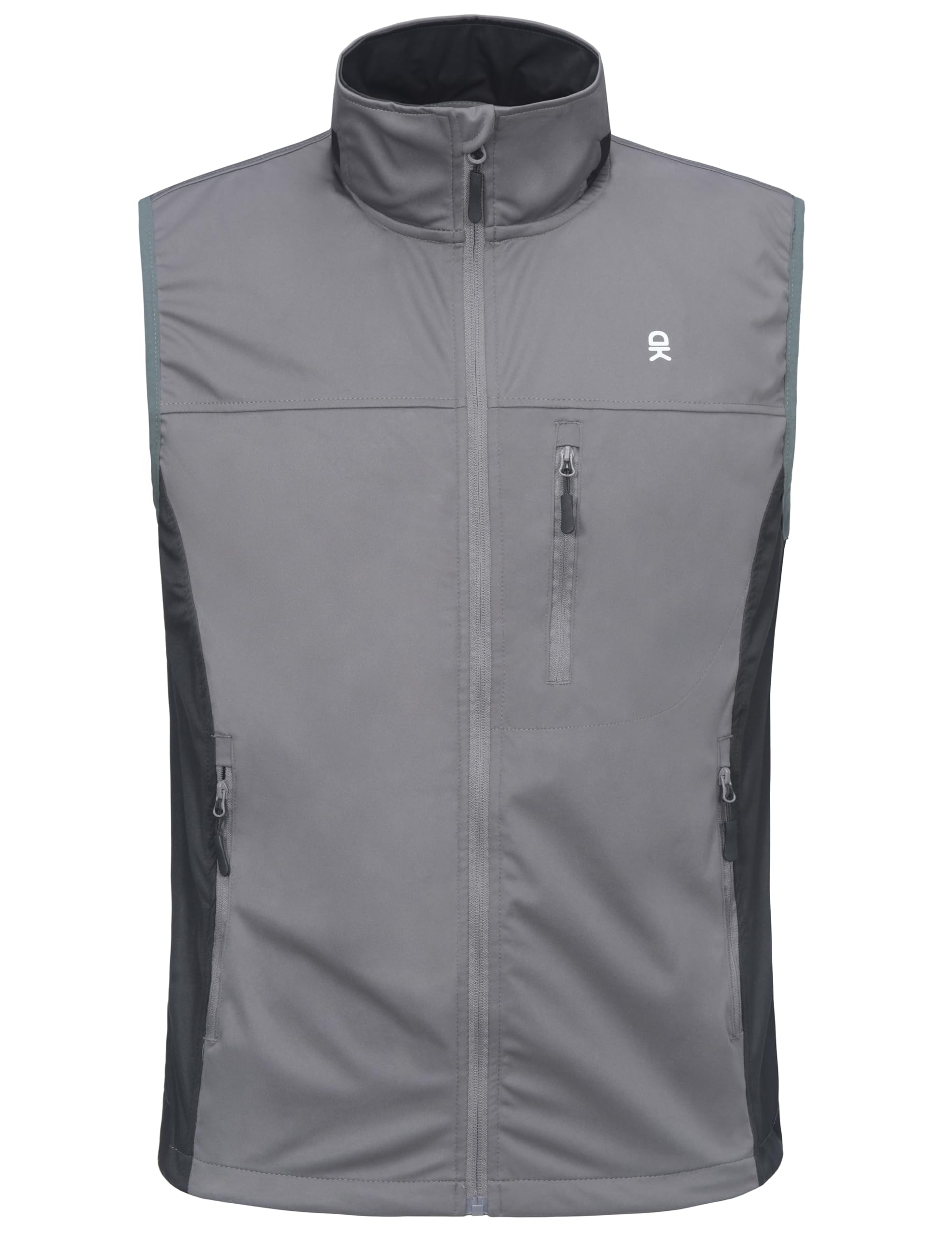 

Little Donkey Andy Men s Lightweight Softshell Vest, Windproof Sleeveless Jacket for Running, Hiking, Cycling, and Golf, Gray, Size L