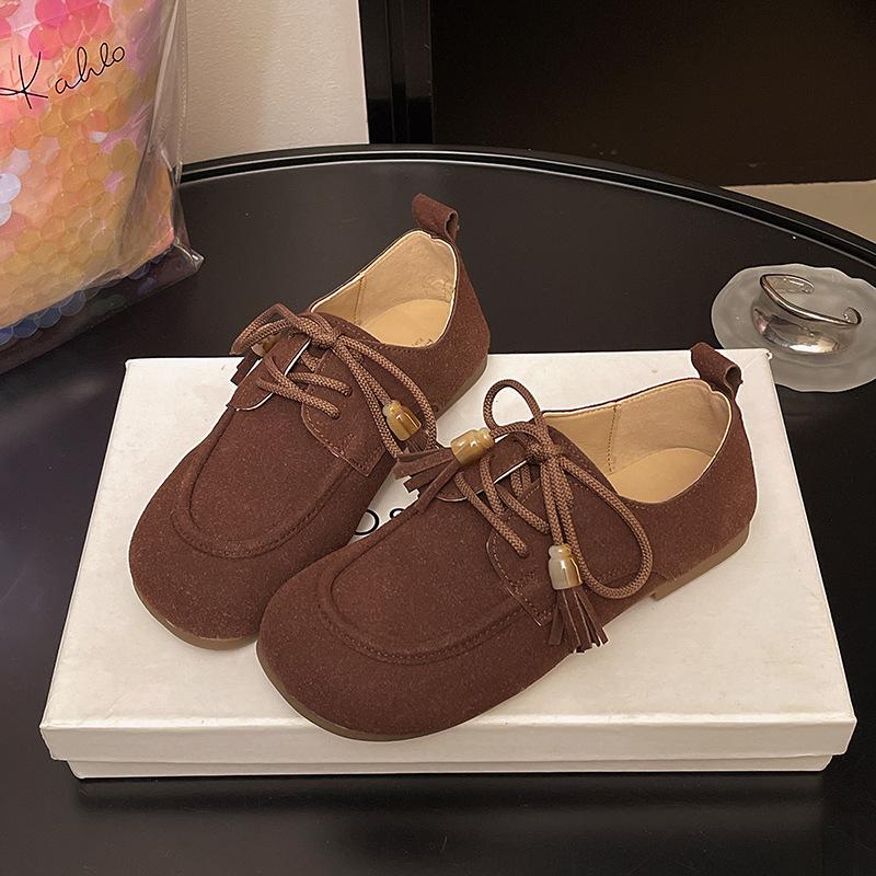 

Ретро обувь Birkenstock женская 2025 осень новинка обувь кенгуру модный темперамент не устают ноги беременные женщины повседневная обувь Doudou одинарная обувь 35 темно-коричневого