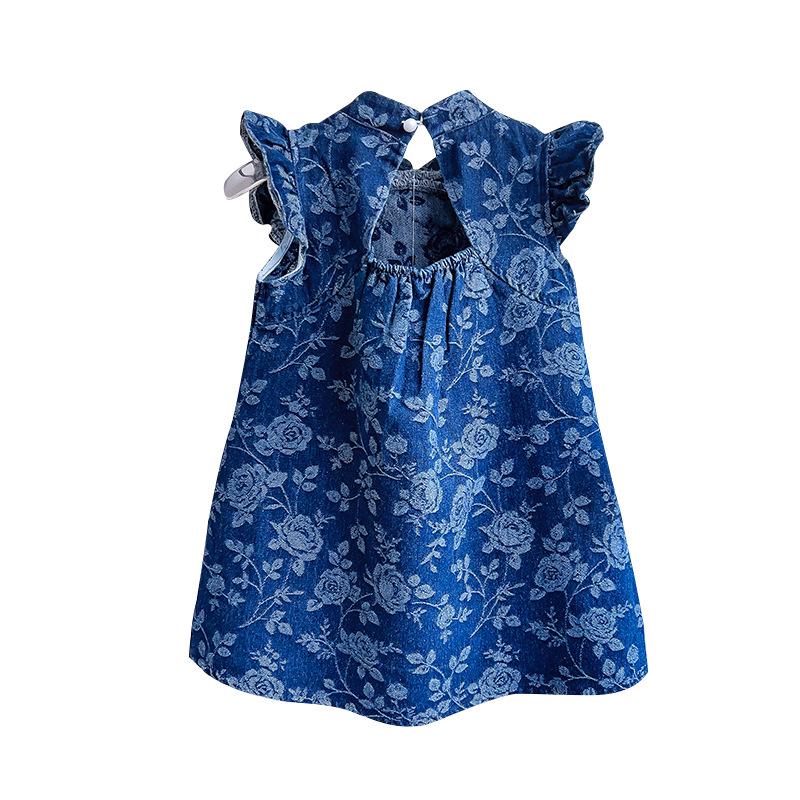 Girls' Retro Qipao Dress with Frog Buttons and Fly Sleeves - GC0191