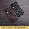 Genuine leather crocodile skull phone case for Vivo X90 Pro, X80, X60 Pro+.