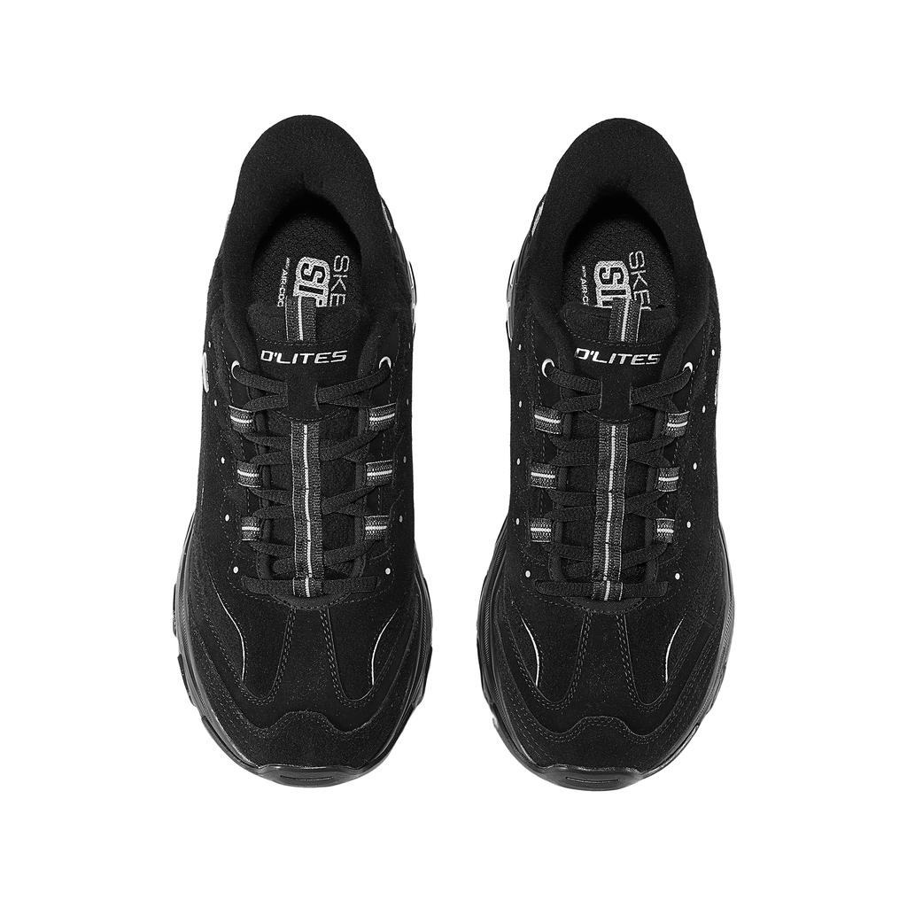 Skechers DLites Trendy Comfortable Height Increasing Low Top Dad Shoes Men Sneaker Black 232498-BLK