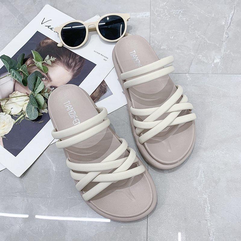 Women's shoes new flat-bottomed sandals women's shoes with slippers are trendy