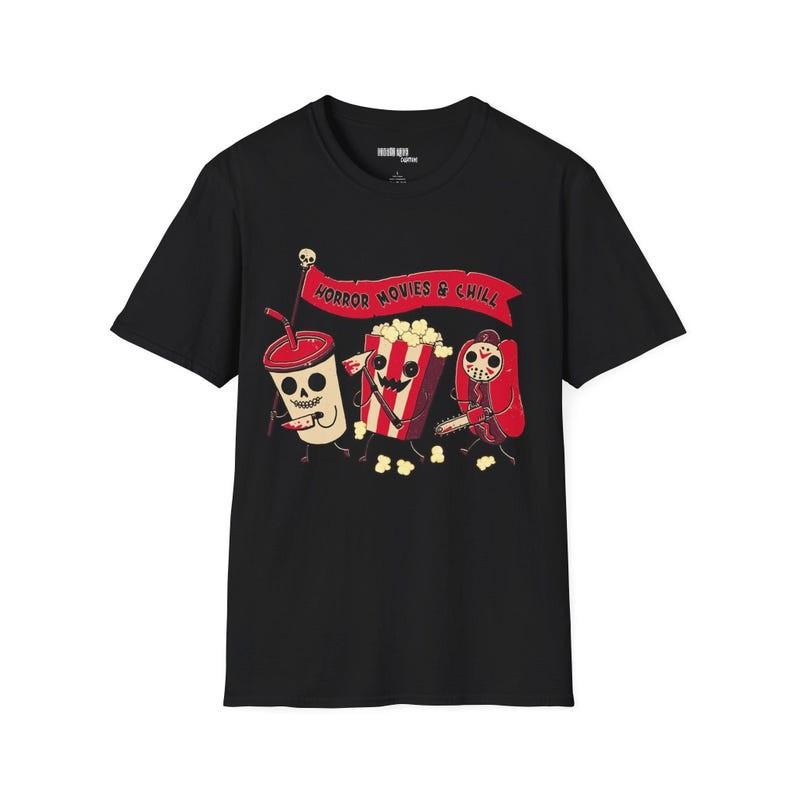Horror Movies & Chill T-Shirt: Halloween Cinema Tee, Horror Movie Lover Gift S разноцветный