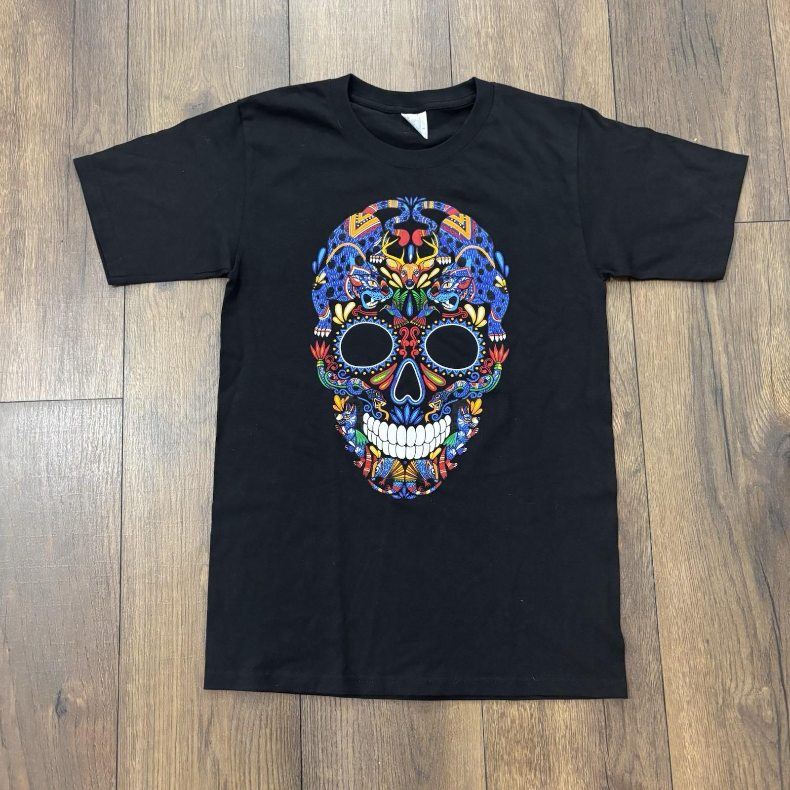 

Black Sugar Skull Day of The Dead T-Shirt, Adult small 5XL різнокольоровий