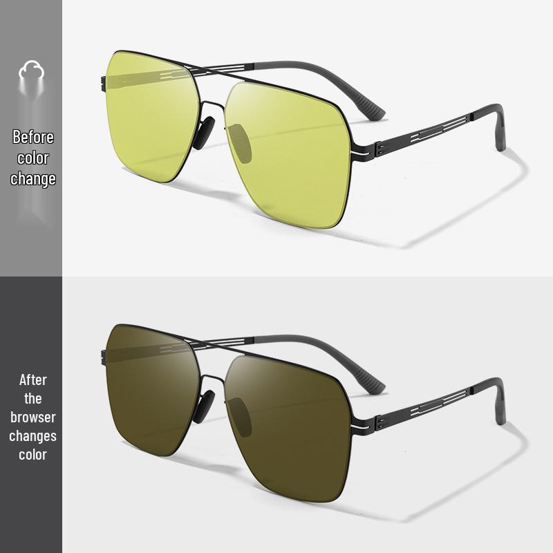 Men's Ultralight Polarized Frog Mirror Driving Sunglasses - Anti-UV Nylon & Metal Fishing Shades