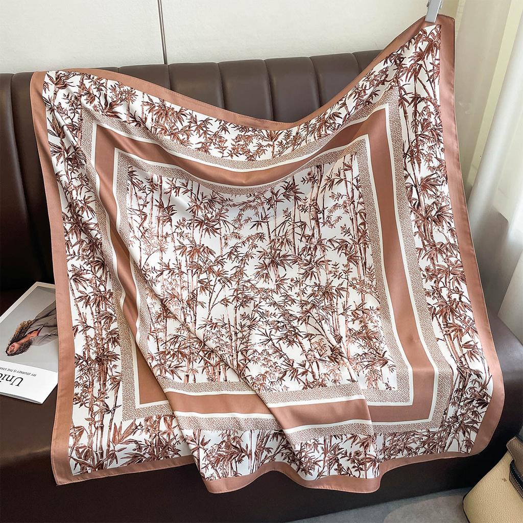 90*90Cm Luxury Silk Twill Square Scarf Hijab Women Bandana Soft Scarves Neckerchief Designer Hair Shawl Wrap Headband Bufanda