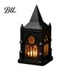 Glowing Ornament Decor Gothic Cathedral LED Candle Lantern, Church Shaped Flameless Tealight Lamp, Luminous Figurine for Home Spooky Vintage