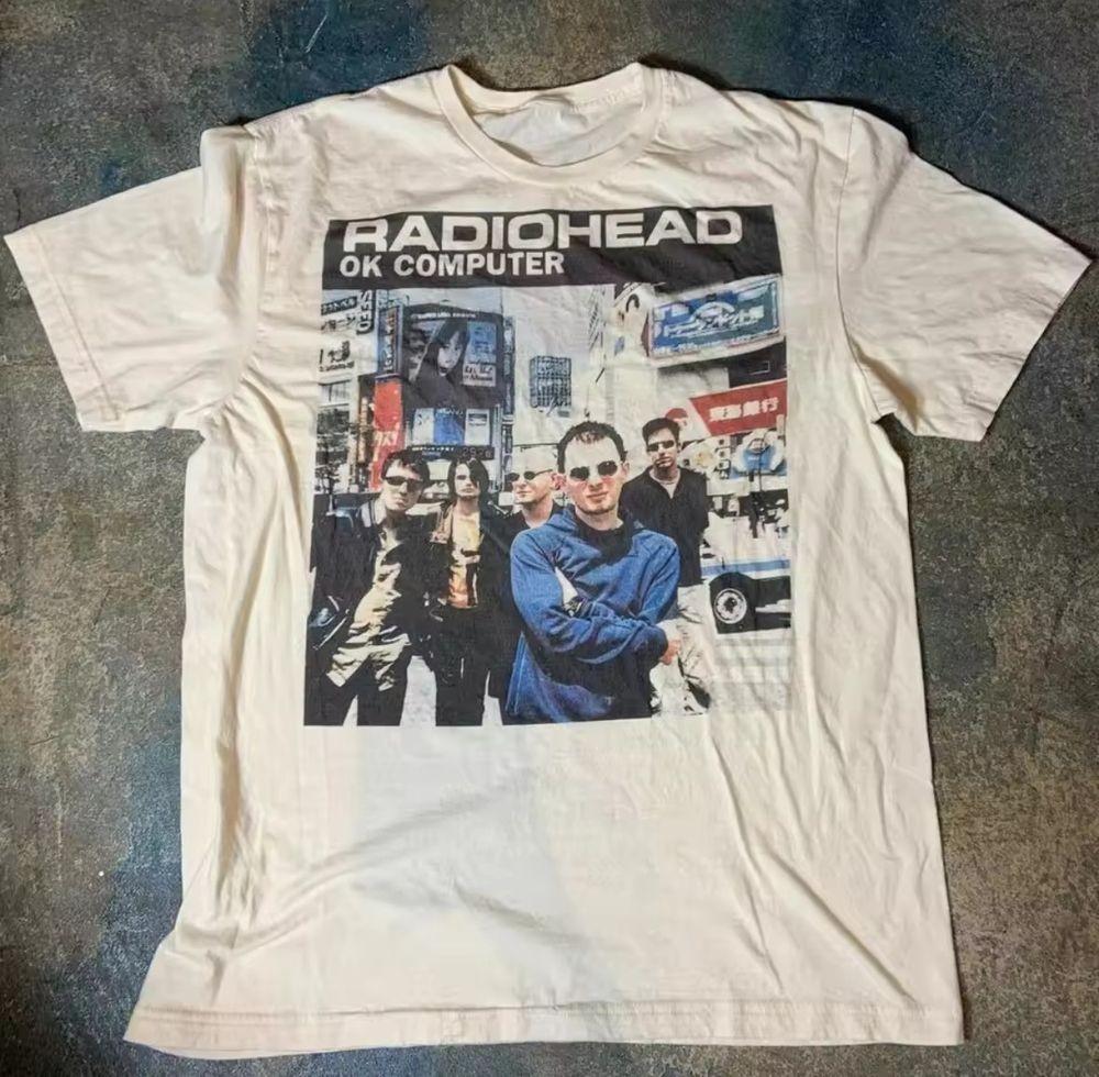 Vtg Radiohead Ok Computer Albums White Short Sleeve T shirt 90s NH25079 XL