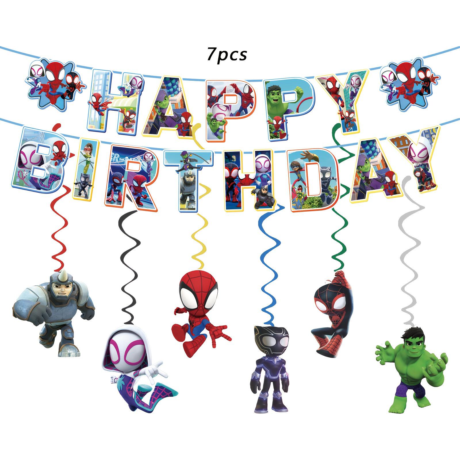 Spider-Man Birthday Party Supplies: Banner, Plates, Napkins, Tablecloth, Cutlery, Cups