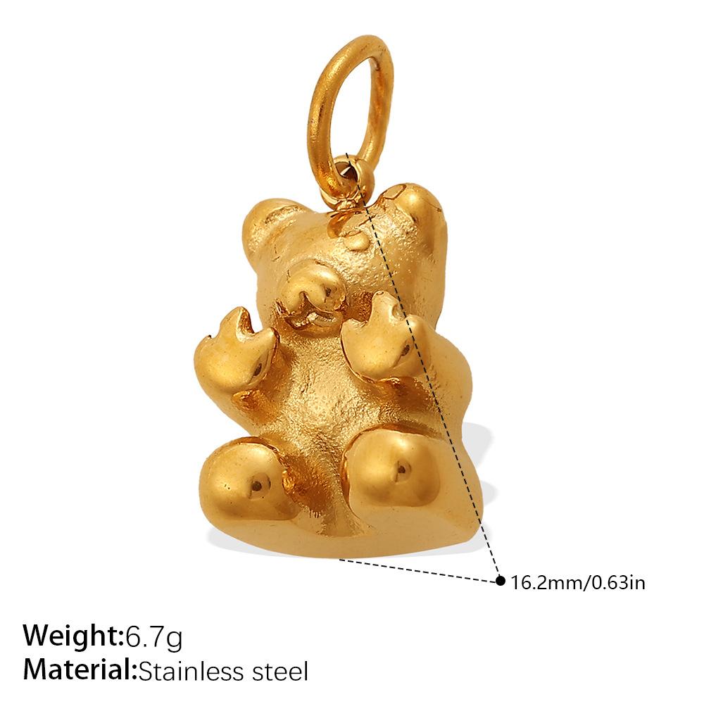 Lucky Cat Cartoon Animal DIY Pendant, 18K Gold Plated Stainless Steel Versatile Charm