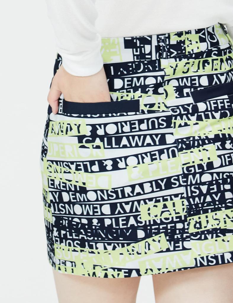 Callaway Skirt Golf C22228206 L Women's (All-Over Print, 8-Way Stretch) / / 1061_Yellow