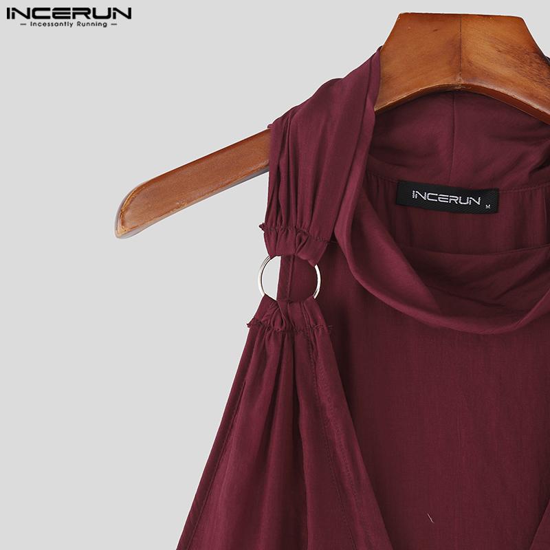 INCERUN Maiouri fără mâneci cu decolteu adânc pentru bărbați, de petrecere, casual, largi, tricouri de corp