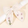 Floral Embroidered Bow Hair Clips Flower Ribbon Hairpins Sweet Handmade Bownot Barrette For Girls Women Kids Headwear Accesories
