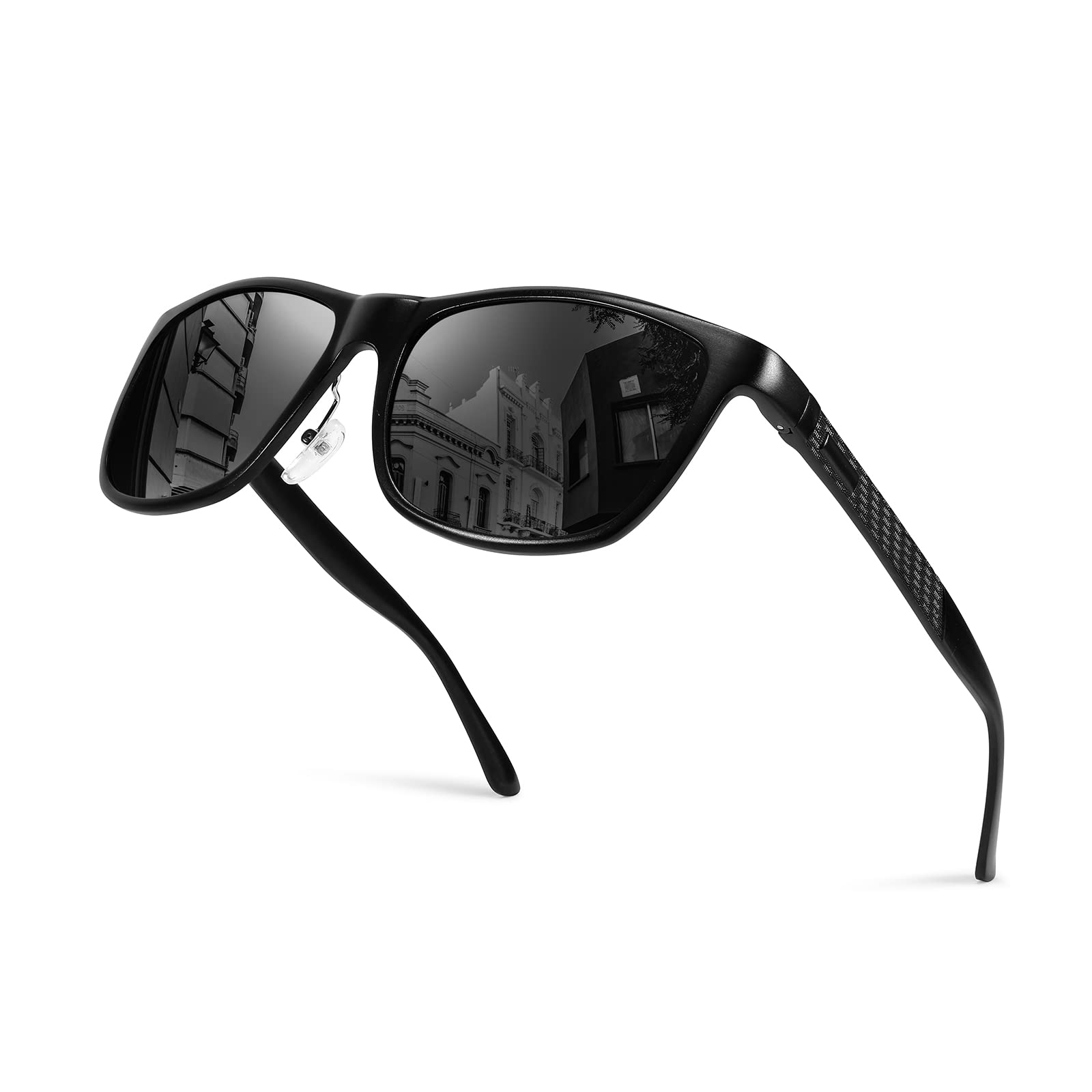 

FEISEDY Polarized Sunglasses with Mirrored Lightweight Alloy UV400 Large Sports Sunglasses for and Includes Hard B1038 Men s Frame, Protection, чёрный