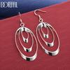 925 Sterling Silver Gift Triple Hoop Pierced Earrings Fashion Jewelry