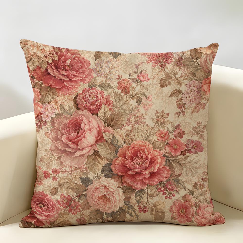 French Minimalist Luxury Flowers Cushion Cover Durable Hypoallergenic Organic Linen Short Pillow Cover Washable