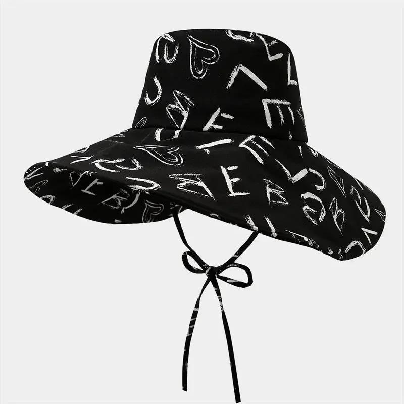 Spring And Summer Polyester Print Bucket Hat Fisherman Hat Outdoor Travel Sun Cap For Men And Women 163