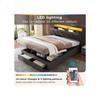 Bed - MUVOE - 140x190 Cm - Upholstered - LED Lighting - Storage Drawers