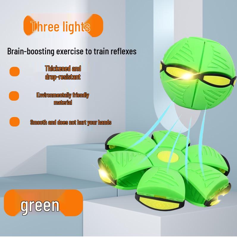 Magic Flying Saucer Ball: Deformable Outdoor Stomp Toy with Lights for Kids