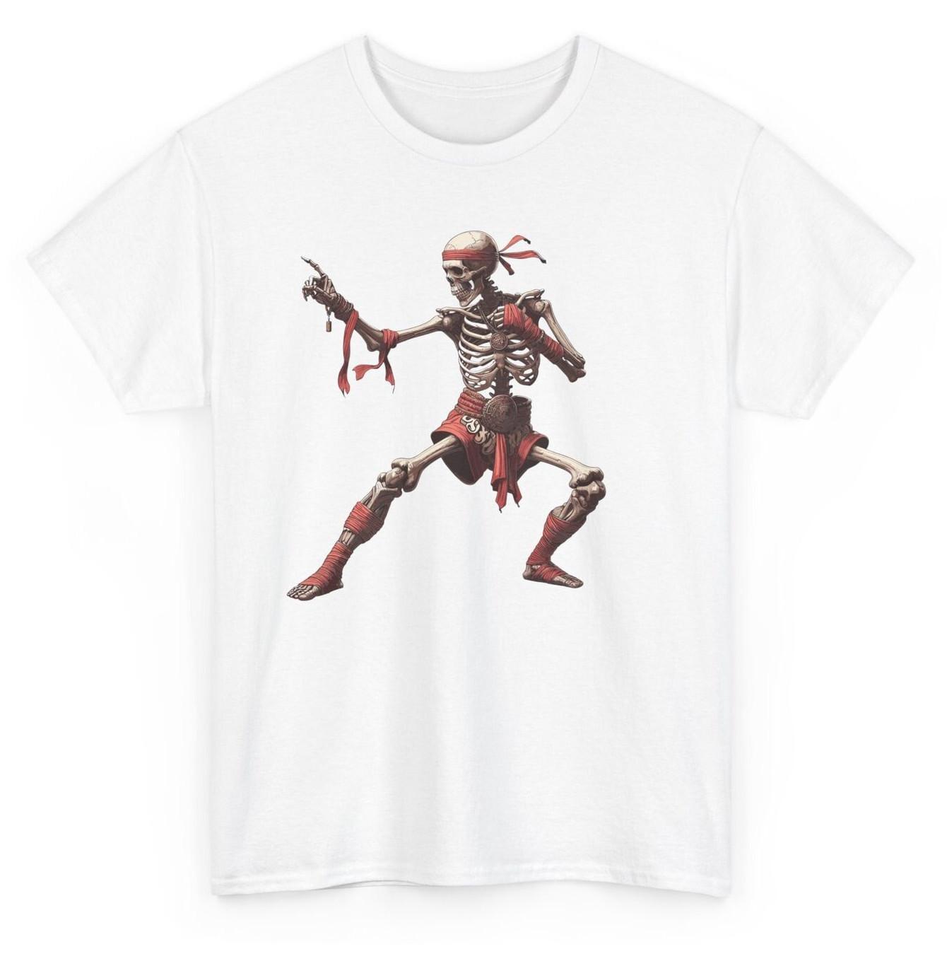 Skeleton Fighter Muay Thai T-shirt - Novelty Martial Arts Men Women Graphic Tee S