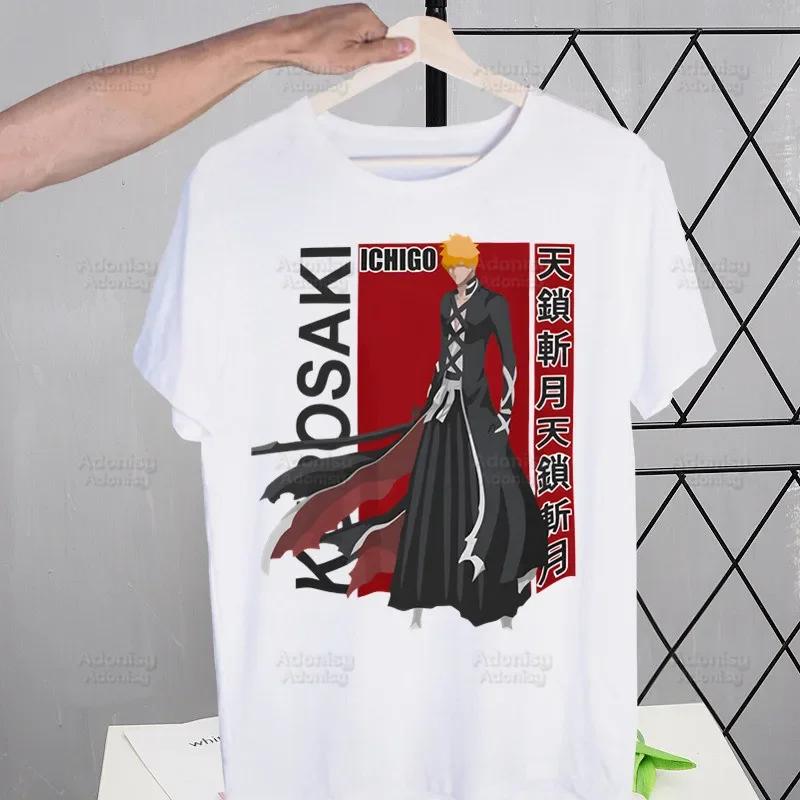 

Kurosaki Ichigo Tekkou Skull T Shirt Men New Casual Short Sleeve Bleached Anime Bleach Tshirt Homme Manga Unisex T-shirt Tees XL