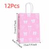 12Pcs Paper Gift Packing Bag Pink Bow Candy Cookie Bags Durable Present Wrap Bag  Celebration