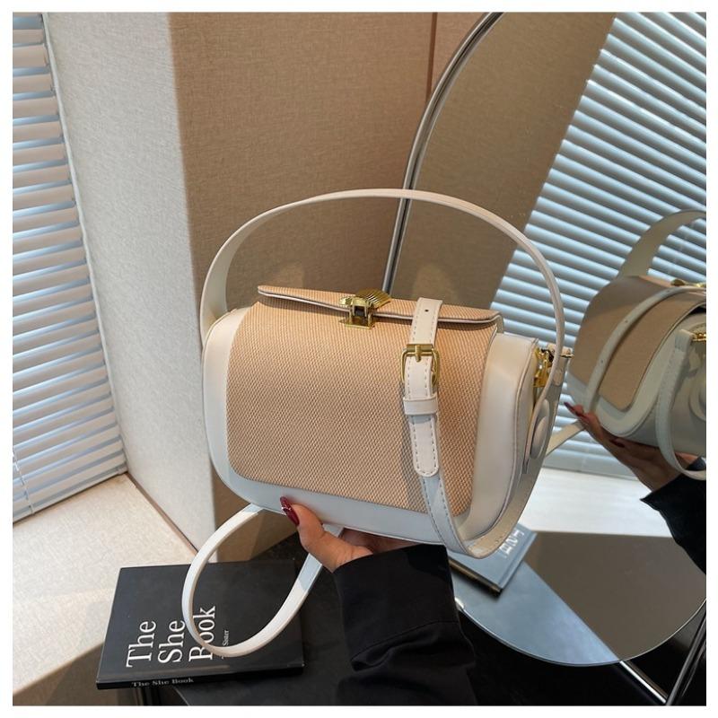 Niche Trend Fashion High Sense Portable Pillow Bag Women's New Contrasting Color Splicing Shoulder Messenger Bag