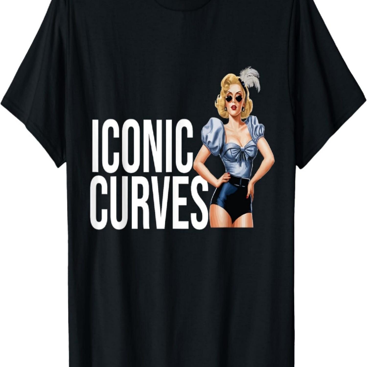 

Pinup Iconic Curves Vintage American Sassy Pinup Girl T-Shirt S чёрный
