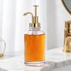 Coffee Syrup Dispenser 500ml Clear Thickened Glass Soap Dispenser Bottle for Kitchen Bathroom Gold Pump Head