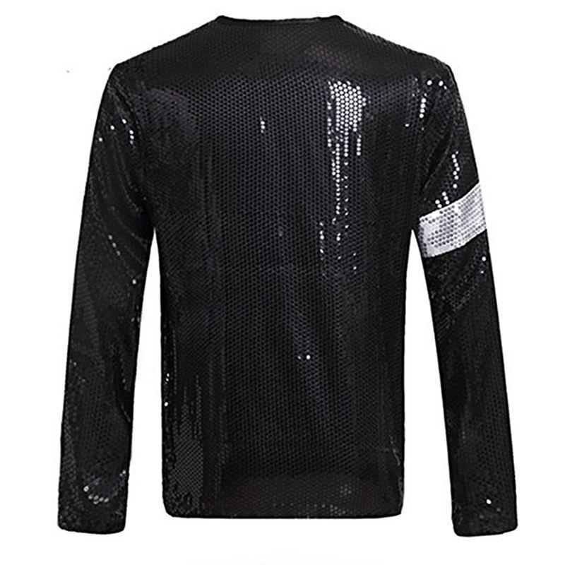 Impersonator Michael Jackson Costumes Jacket Black Sequin Armband Glove Outwear Cosplay