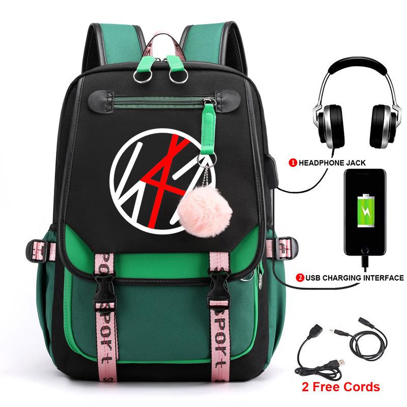 Korean Stray Kids Backpack Student Bag Men'S And Women'S Fashion Backpack Travel Bag Usb Computer Bag