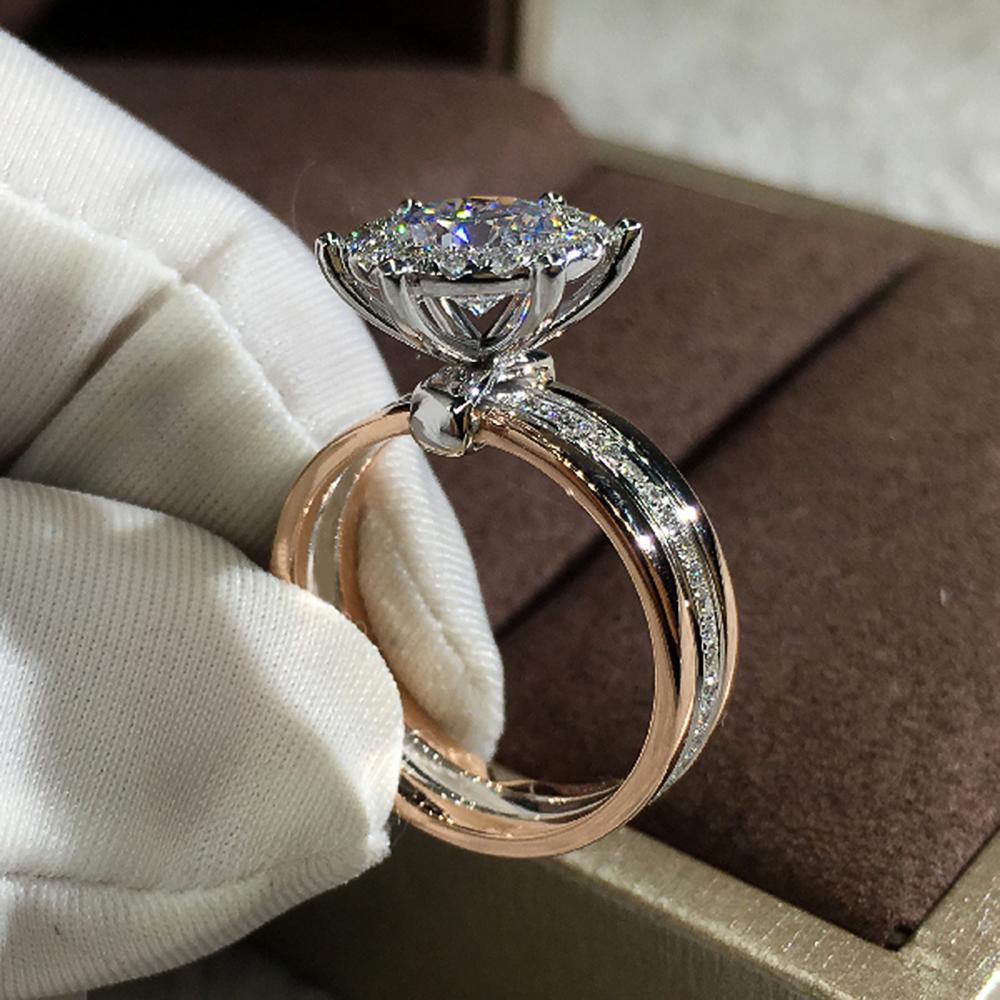 Classic 4 Claws Design Bridal Engagement Wedding Rings AAA Dazzling Cubic Zirconia Hot Sale Timeless Style Female Jewelry