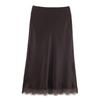 European Style 2025 Elegant Women's Silk Satin Midi Skirt
