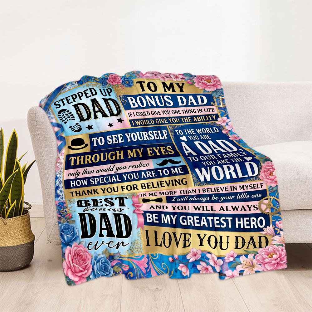 Love Letter To Dad Flannel Blanket-Soft and Suitable for Sofas,Beds,Offices,Travel,All Seasons,Great Gift for Holidays and Birthdays.