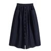 Summer 2025 New Plus Size Elastic Waist Slimming Women's Skirt Split A-line Retro Denim Skirt Mid Length