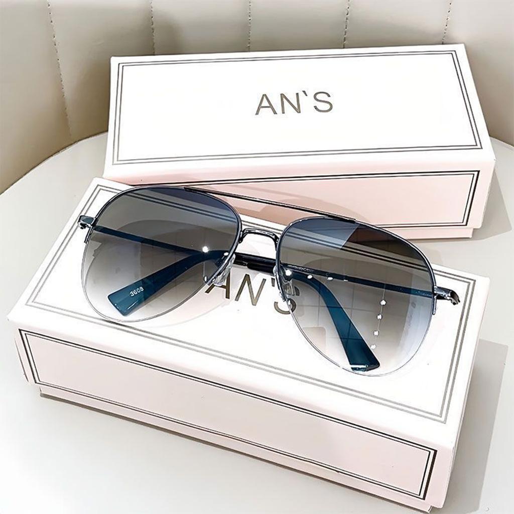 New super cool driving sunglasses for men gradient color metal half frame UV protection outdoor fishing sunglasses