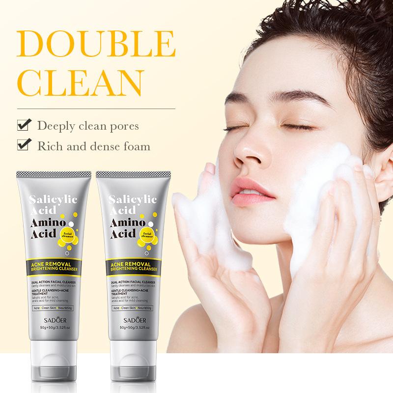 Facial Cleanser SADOER Amino Acid Double Effect Cleansing Cleanser