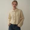 Half-neck Scarf Cardigan Knit (Scarf Set) - Ivory