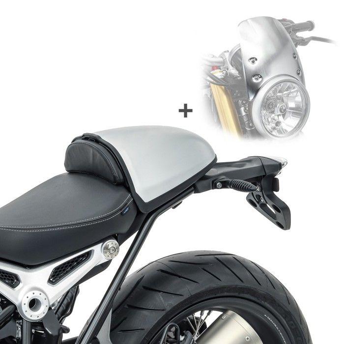 Set pare-brise et capot de selle - WA1 (CW9 + Zaddox) - BMW R NineT 2014-2023 - Argent - ABS/Alu