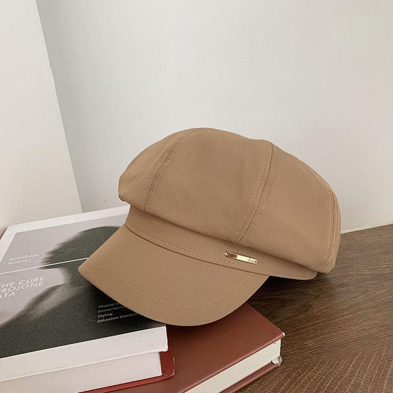 Black Beret Hat Women Fall Winter 2026 Oversized Newsboy Cap Wide Headband Slimming Octagonal Artist