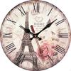 European Theme Wall Clock NonTicking Vintage Wooden Home Decor for Living Room, Bedroom,