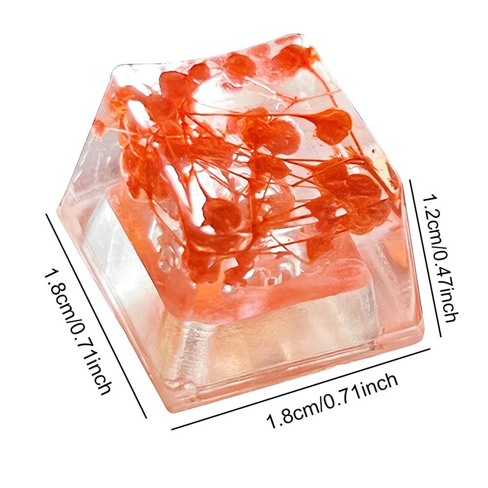 Resin Dry Flowers Keycap Translucently Keycaps Cross Axis Mechanical Keyboard Keycap for Cherry MX Mechanical Gaming Keyboard