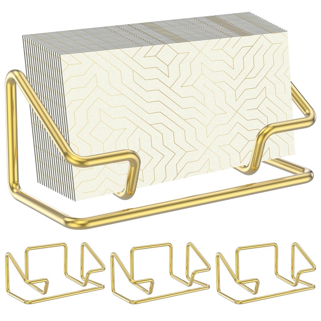 2Pcs Acrylic Business Card Holder Transparent Desk Cards Display Stand Office Flyer Pamphlet Rack Note Trade Shows