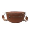 PU Solid Color Zipper Waist Packs Soft Popular Fashi 2026 Hot Selling Stitching Simple Casual Commuting Crossbody Bag