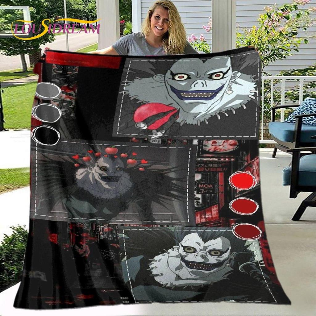 Anime Death Note Skräck Tecknad filt, Flanellfilt Slängfilt, Mjuk varm filt för Vardagsrum Sovrum Sängar Soffgåva