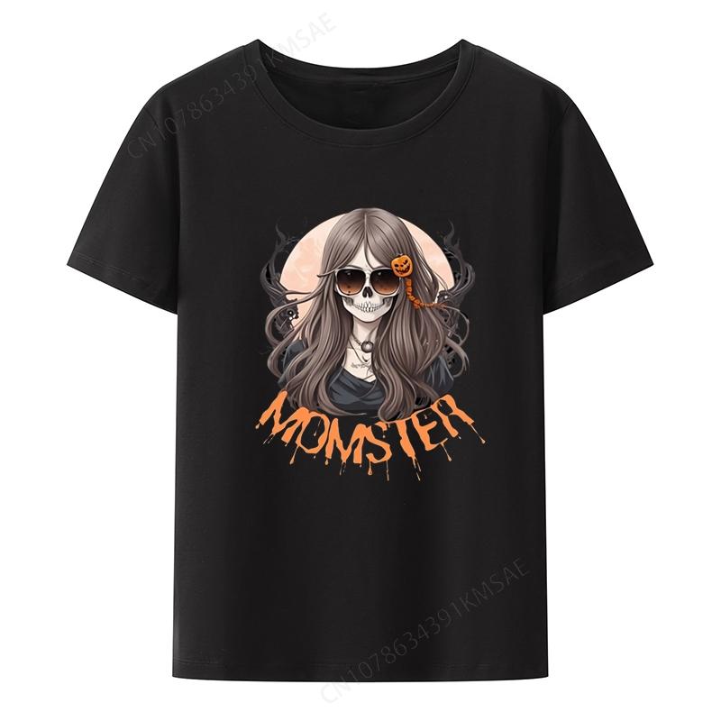 Momster Graphic T-shirts Halloween Festivals Print Tee Men's Shirt Summer Street Cool Tshirt Ro