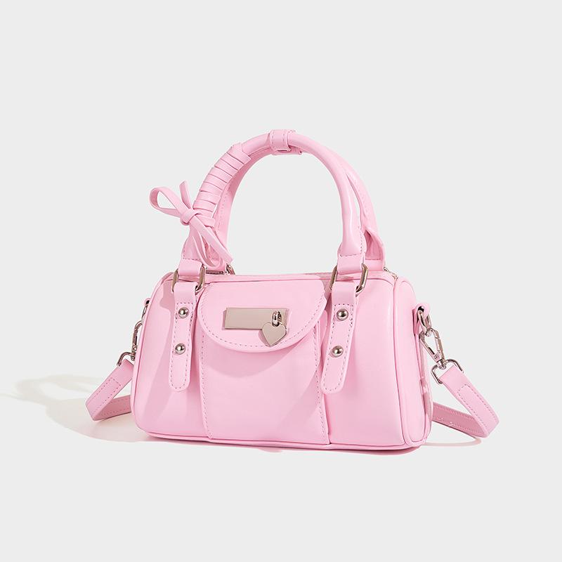 

Нишевая и высококачественная сумка для боулинга балета со сладким и крутым бантом в форме сердца, сумка кроссбоди розовый