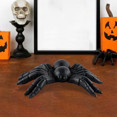 Halloween Black Cat Figurine Spooky Witch Statue Resin Spider Animal Sculpture Home Office Desktop Decoration Ornament Festival Gift